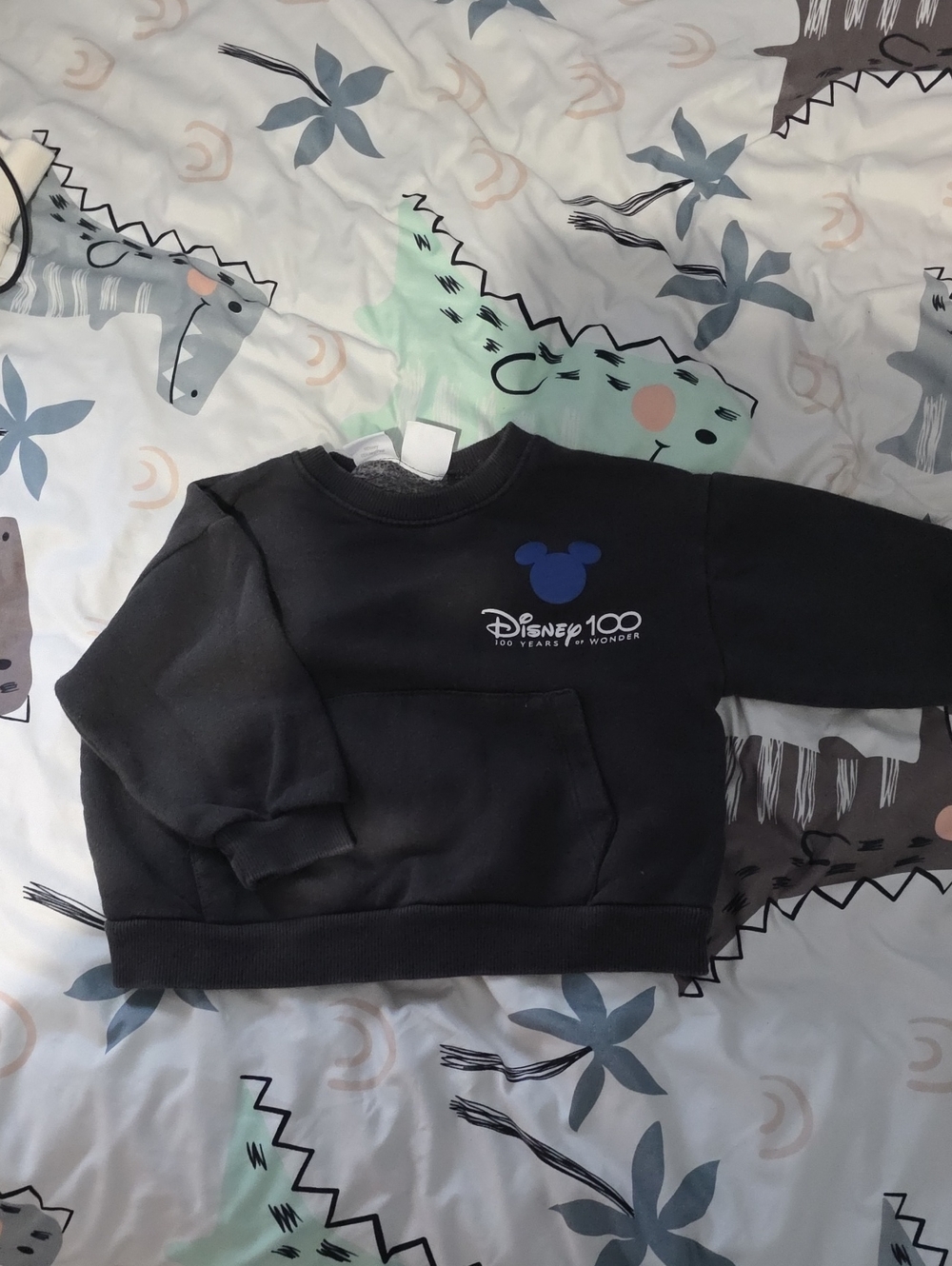 Zara Black Kids Sweatshirt with Blue Disney 100 Logo